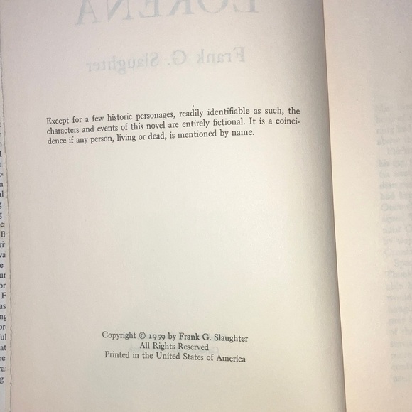 Vintage 1959 - Frank G. Slaughter Lorena hardcover Book - Picture 6 of 13